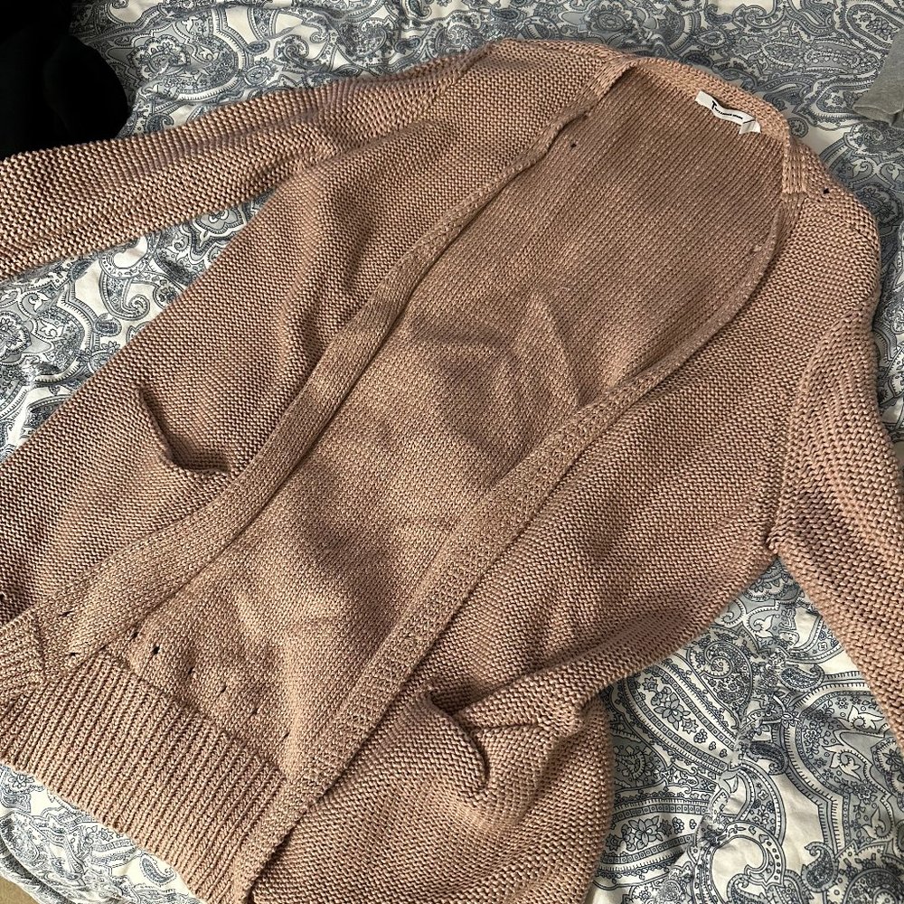 T By Alexander Wang Blush Knit Eyelet Cardigan sz. Medium